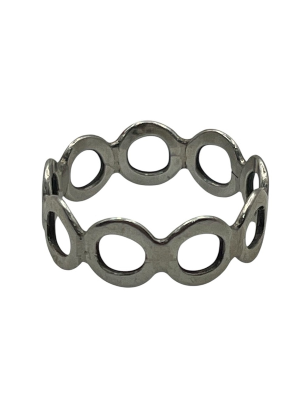 Open circles handmade sterling silver vintage ring size 9.5